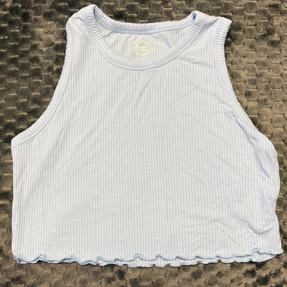 Wonder Nation Light Blue Ribbed Tank Top